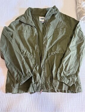 Old Navy Olive Green Drawstring Bomber Jacket